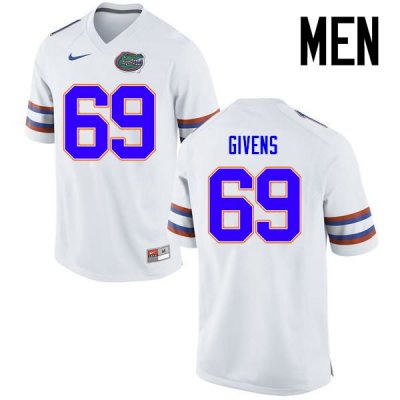 Men's Florida Gators #69 Marcus Givens NCAA Nike White Authentic Stitched College Football Jersey MJM5162YA